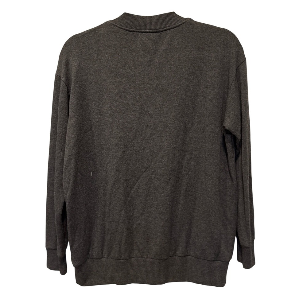 Capote Womens Minimalist V-Neck Sweatshirt Bamboo Lagenlook Pockets S Charcoal - Picture 4 of 12